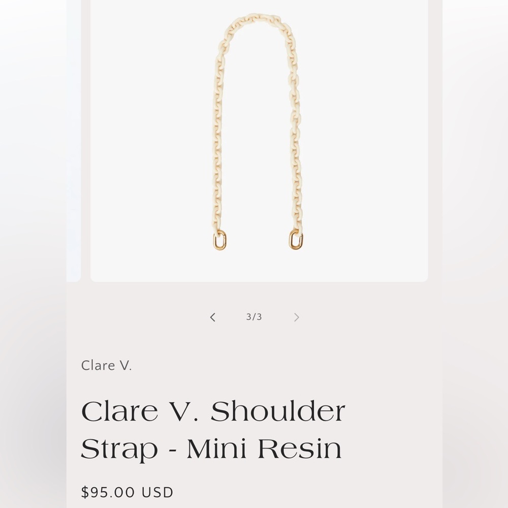 CLARE V Cream Resin Mini Link Chain Shoulder Strap - Sold Out